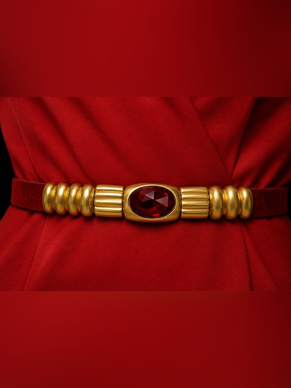 Vintage Carlisle red suede belt